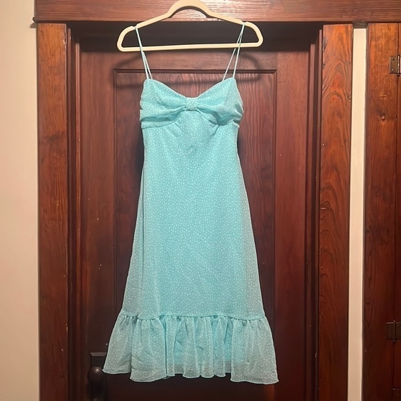 B. Smart Dresses & Skirts - B. Smart Baby Blue Mid-length Dress